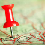 Pushpin on map Pushpin on map