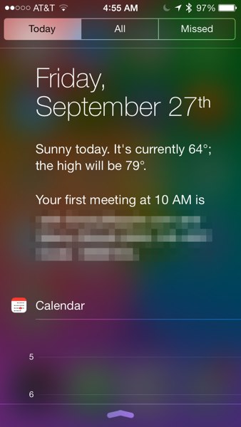 iOS 7 Notification Center