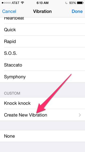 Custom Vibration iPhone